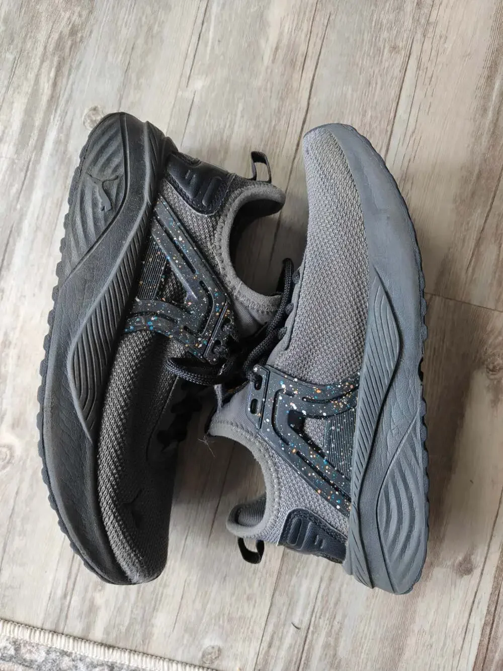 Puma Pacer 23 Confetti Gray Athletic Running Sneakers Kids Size 6.5y
